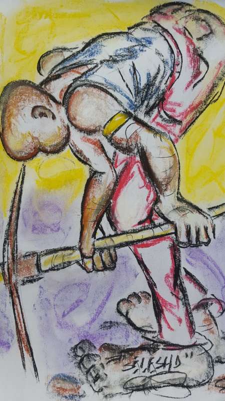 Original Selesho- BIG  Painting -X LARGE- 600MMX 420MM-VALUED AT R3000