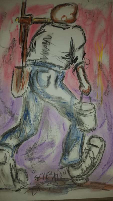 Original Selesho- BIG  Painting -X LARGE- 600MMX 420MM-VALUED AT R3000
