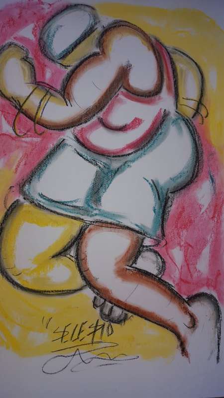 Original Selesho- BIG  Painting -X LARGE- 600MMX 420MM-VALUED AT R2000