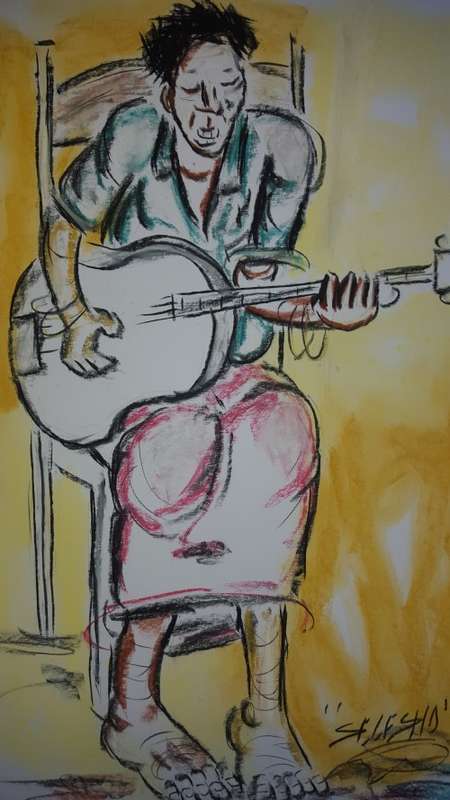 SELESHO-BIG  Painting -X LARGE- 600MMX 420MM-VALUED AT R5000