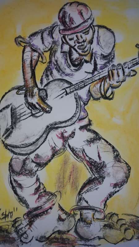 SELESHO-BIG  Painting -X LARGE- 600MMX 420MM-VALUED AT R5000