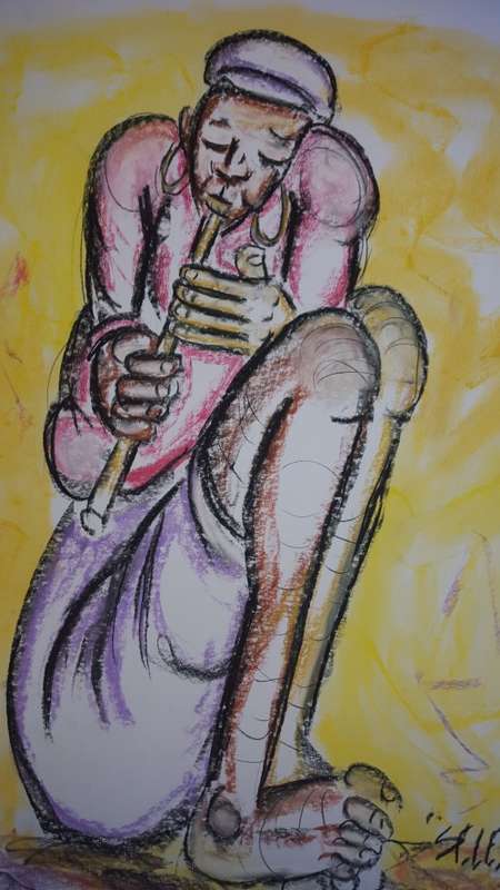 SELESHO-BIG  Painting -X LARGE- 600MMX 420MM-VALUED AT R5000