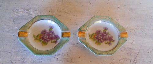 2 Porcelain Ashtrays