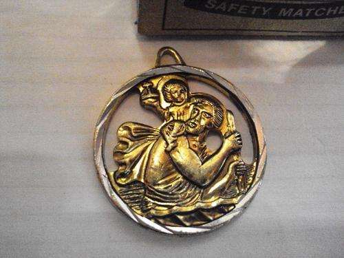 St Christopher pendant (gold and silver costume jewellry)