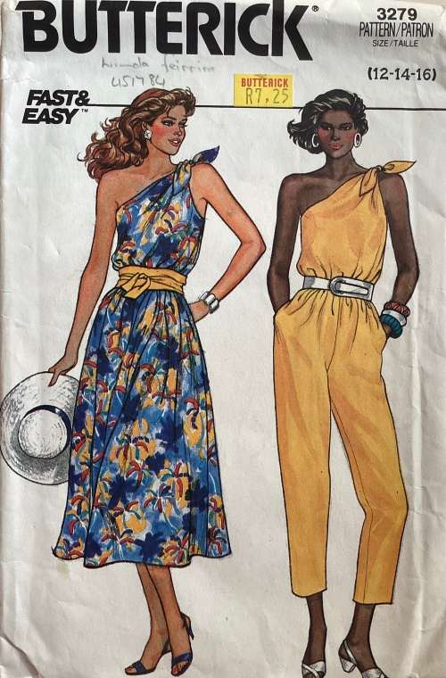 Sewing pattern Butterick 3279, ladies dress & jumpsuit, size 12-16