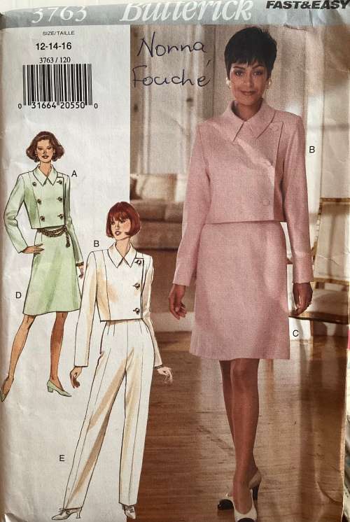 Sewing pattern Butterick 3763, ladies petite jacket, skirt & pants, size 12-16