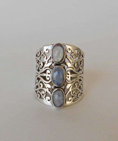 DRAKE NEON*Raindow Quartz Designer Ring*Wide Lace Stencil Sterling Silver*one of a kind*BRAND NEW!