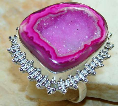 PINK DRUZY 925 SILVER RING