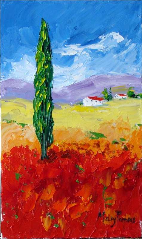 Country Scene 2, oil painting by Mary Papas