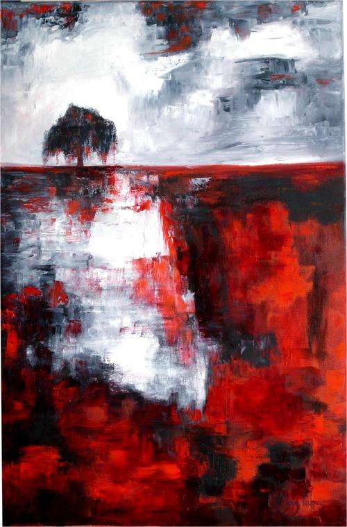 Crying Willow, Oil painting by artist Mary Papas