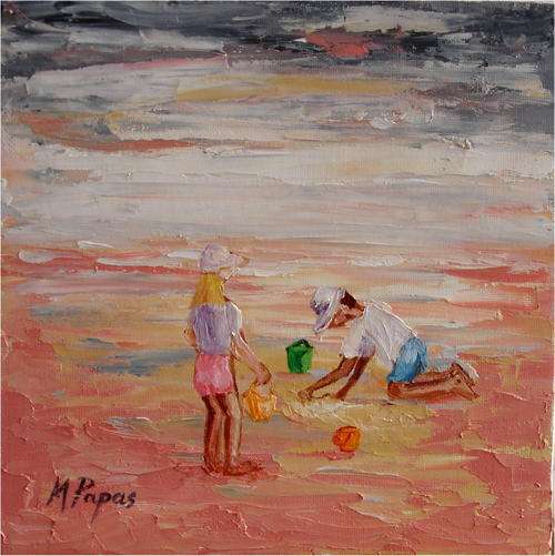 On the beach 3,  oil painting by Mary Papas