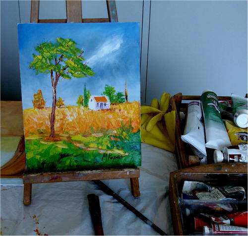 In the country 1,  oil painting by Mary Papas