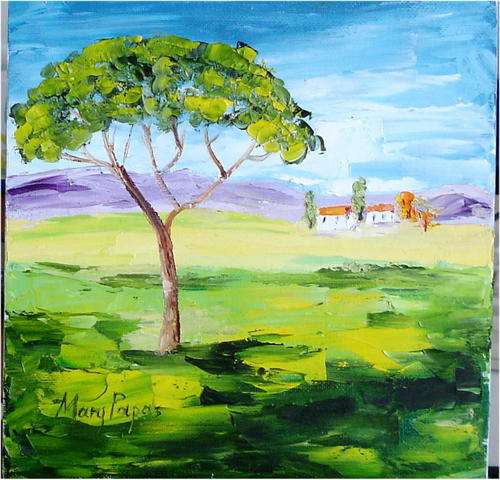 Green Country,  oil painting by Mary Papas