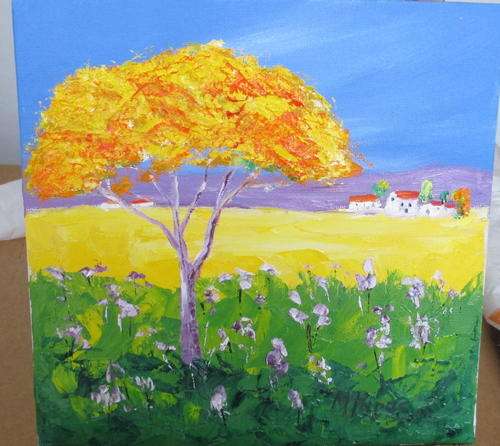 In The Country 5,  oil painting by Mary Papas