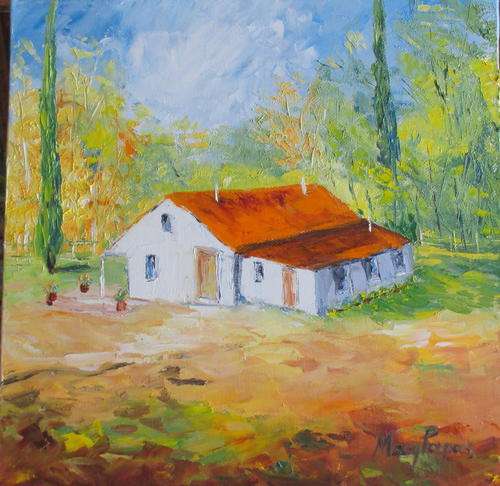 Farmhouse, oil painting by Mary Papas$$$ WEEKEND SPECIAL!!!
