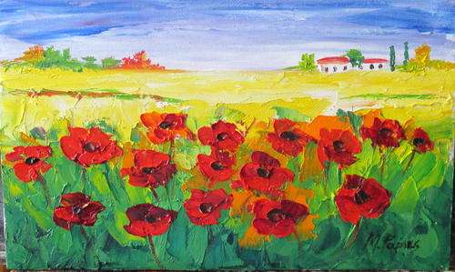 Wild Flowers, oil painting  by MaryPapas!