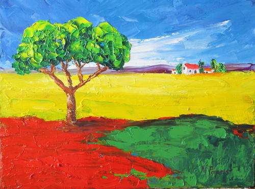 Country 10 ,oil painting by Mary Papas
