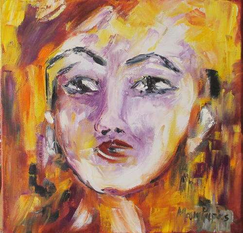 The face 1, abstract oil paintings by artist Mary Papas,