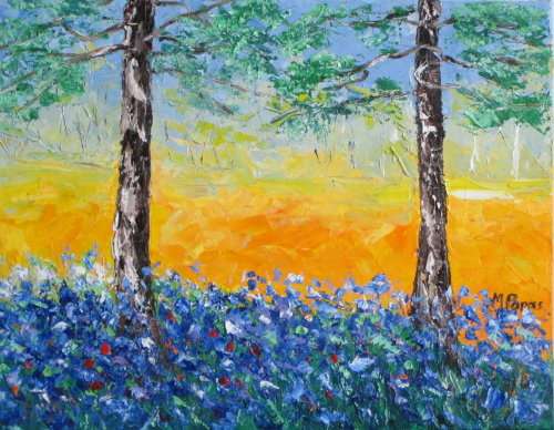 Country Scene 52, oil painting by Mary Papas>>winter sale<<