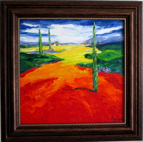 Country Scene 56, Framed oil painting by artist Mary Papas>>winter sale 20% off<<