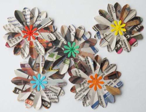 x10 Newspaper flowers