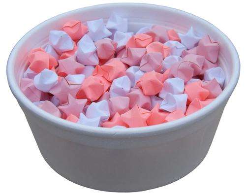 200 White and Pink Paper stars