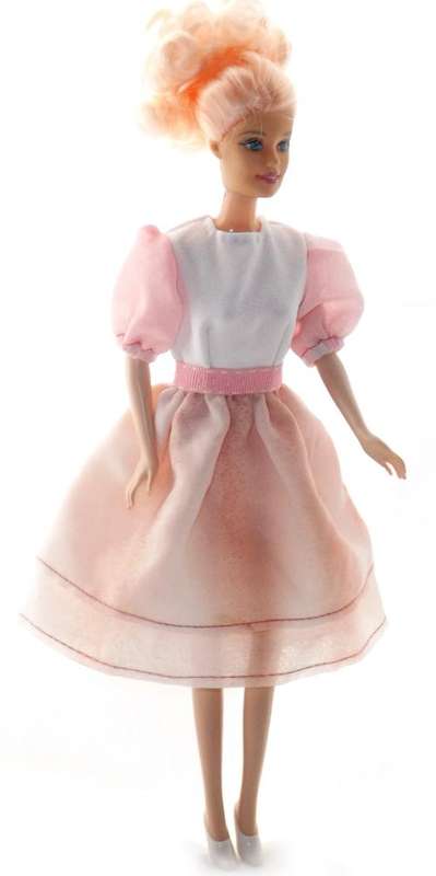 Barbie Pink and White Chiffon Dress
