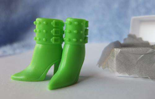 green barbie boots ankle shoes toy doll dressup