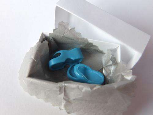 blue barbie flip-flops beach shoe toy doll
