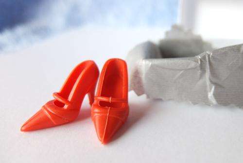 Red Mary-Jane shoes for Barbie