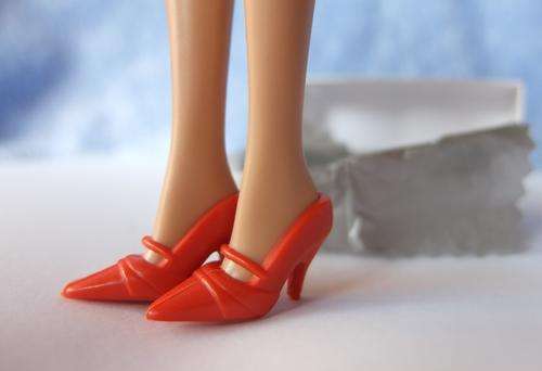 red mary-jane court shoes barbie doll toy