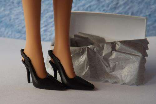 Smart Black Office Shoes for Barbie