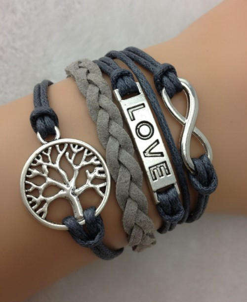 Wish tree, love and infinity bracelet
