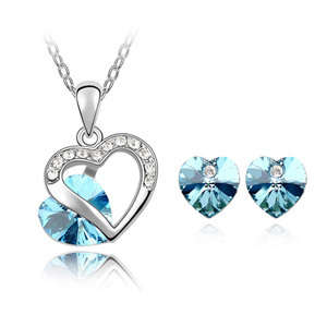 Crystal Heart Shaped Jewellery Set (necklace and earrings) // 29% OFF //