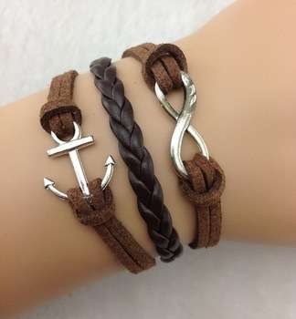 Infinity and anchor bracelet (Brown)