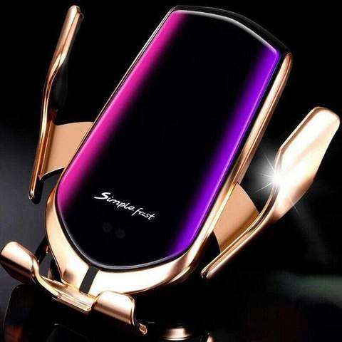 Portable R1 Smart Sensor Car Wireless Charger Gold