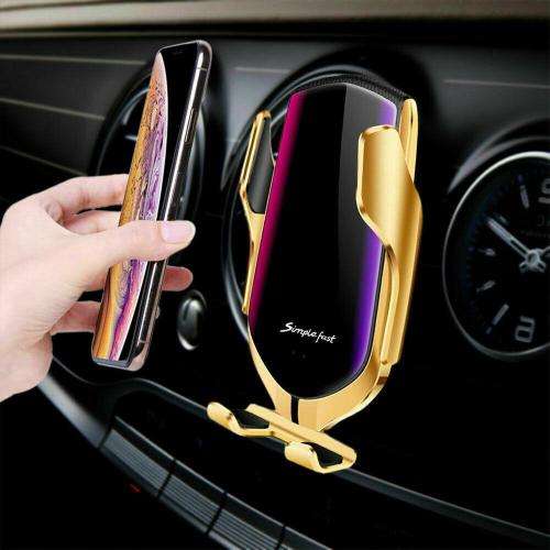 Portable R1 Smart Sensor Car Wireless Charger Gold