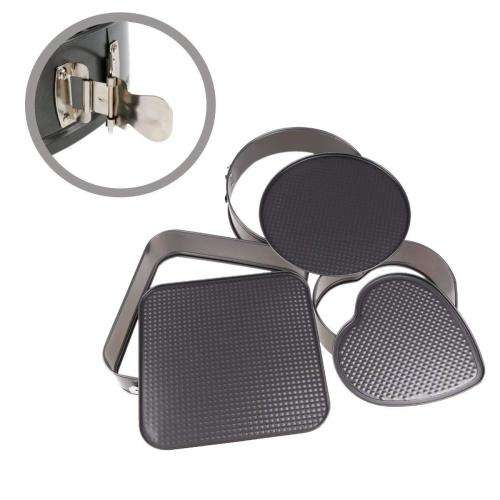 3 Pcs- Non Stick Removable Bottom Shape Cake Mould