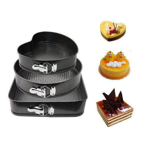 3 Pcs- Non Stick Removable Bottom Shape Cake Mould