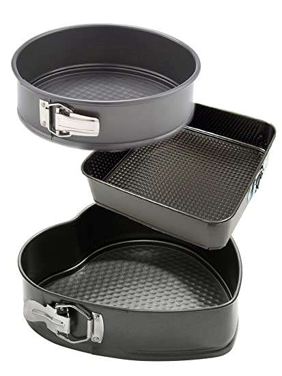 3 Pcs- Non Stick Removable Bottom Shape Cake Mould
