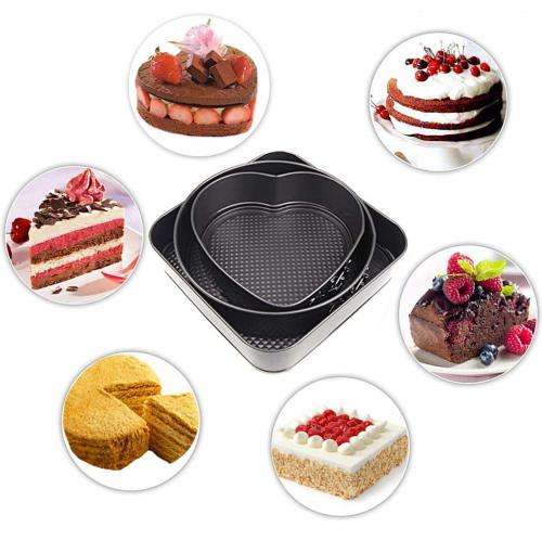 3 Pcs- Non Stick Removable Bottom Shape Cake Mould