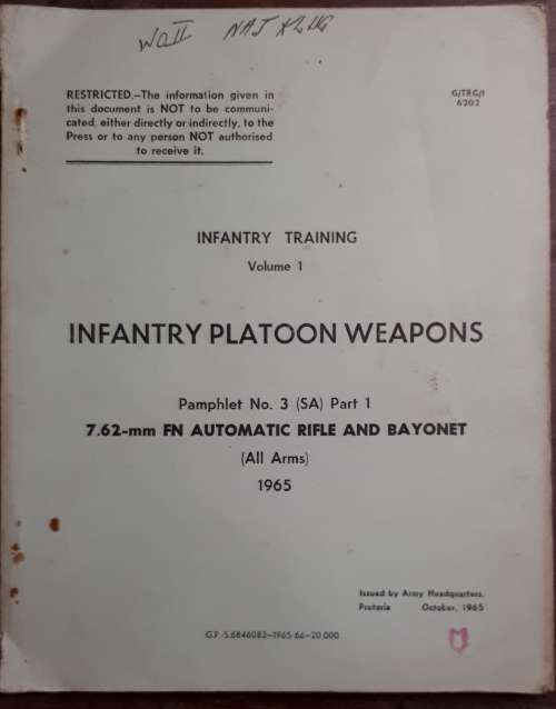 Old South African Infantry Training 1965 Manual Vol 1