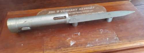 Bayonet mounted on wooden plaque.  Shooting trophy Umkomaas