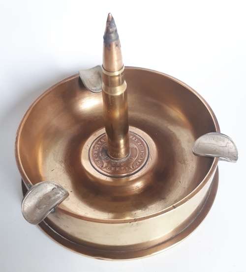 Great piece of WW2 trench Art ashtray. Probably someone that served in West Africa.