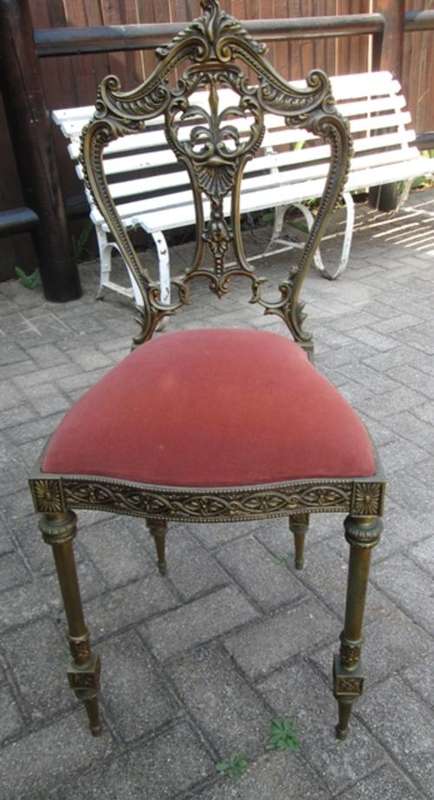 Highly Ornate Solid Brass Occasional Chair