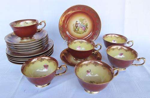 Set of 6 Stunning Trio's (Westminster China) With 22ct Gold