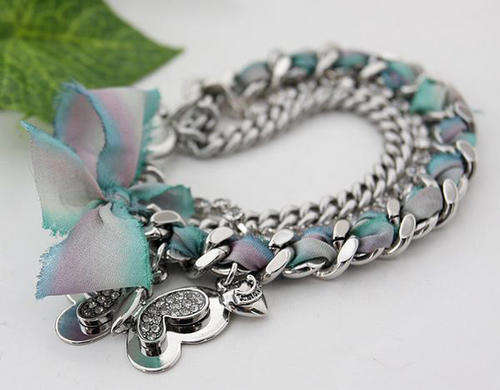 Juicy Couture Pave Butterfly Ribbon Silver-tone Bracelet