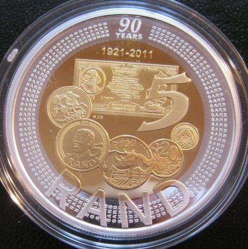 2011 SARB 90th ANNIVERSARY BI-COLOUR CROWN.