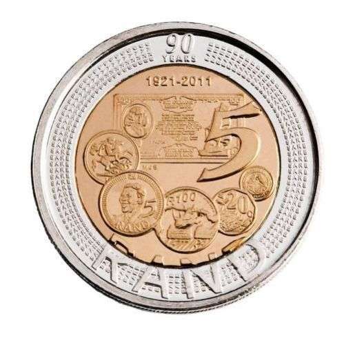 90 YEARS ANNIVERSARY R5 COINS IN MINT STATE!!!! **** IN COIN ENVELOPE.****
