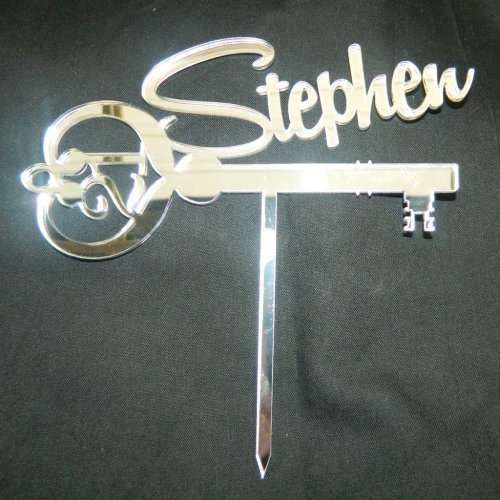21ST BIRTHDAY PERSONALISED KEY - CAKE TOPPER